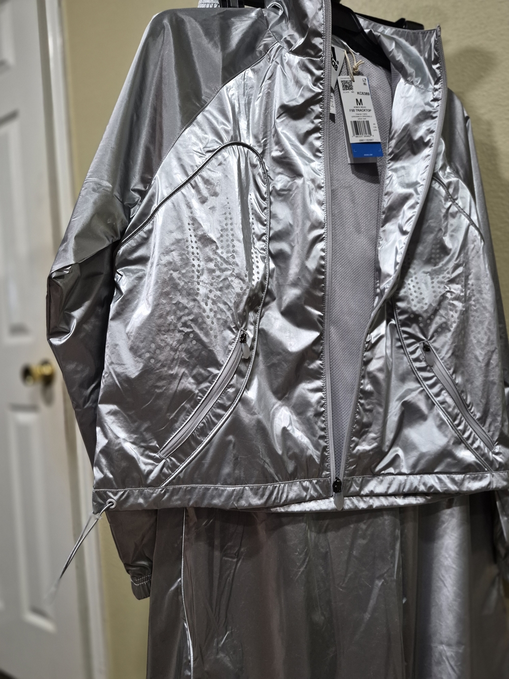 Adidas Women's F50 Silver Track Jacket & Wide-leg pants Size S - Picture 4 of 10